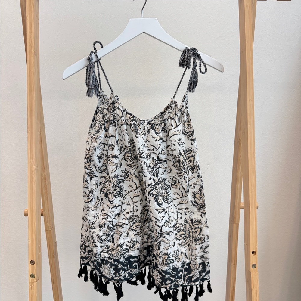 Sundance Black and White Floral Top